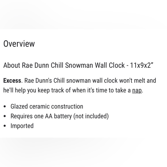 NWT! SNOWMAN CHILL CLOCK BY RAE DUNN. - Picture 2 of 3